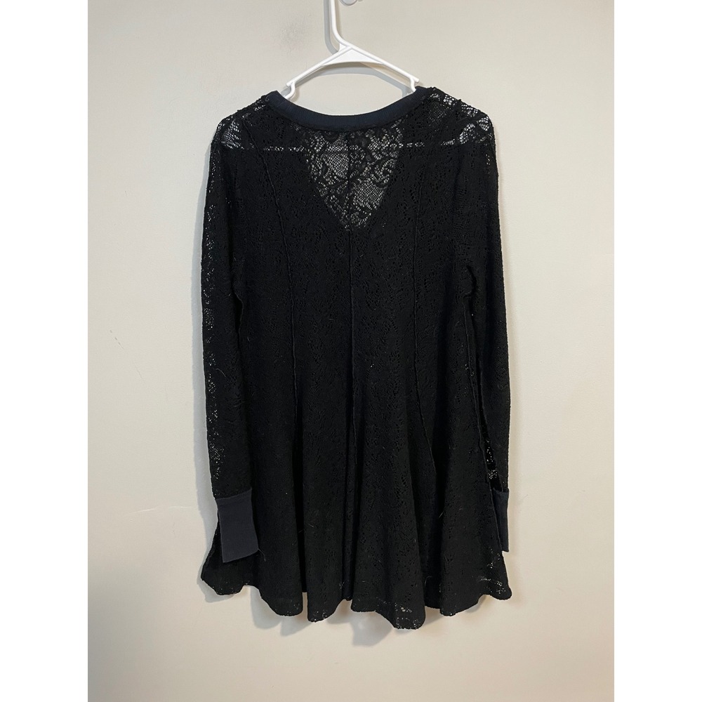 Free‎ People Lace Knit Flowy Tunic Sweater Size Medium Bohemian Layering - Picture 5 of 10